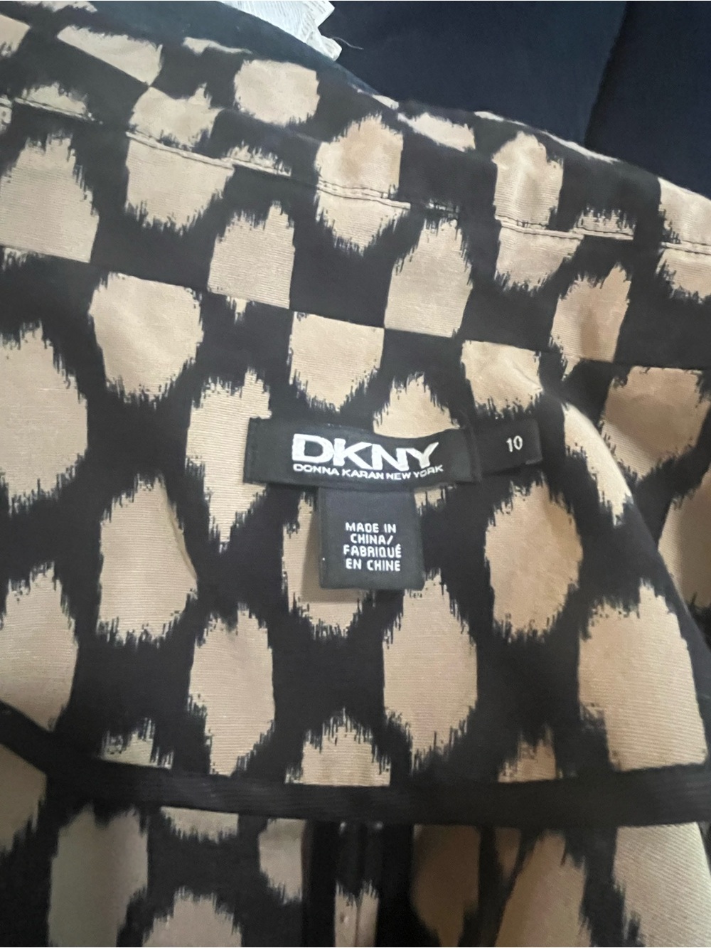 DKNY Cropped Black and Cream Polka-Link Jacket - Picture 2 of 4